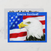 愛国的パーティの招待状- "アメリカプライド" 招待状 (正面/裏面)