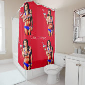 愛国的ビキニフィットネスモデルサンダー_コーブ シャワーカーテン (インサイチュ)