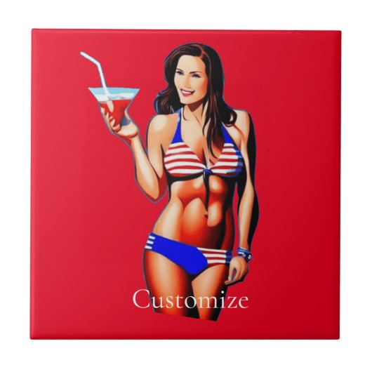 愛国的ビキニフィットネスモデルサンダー_コーブ タイル (正面)