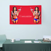 愛国的ビキニフィットネスモデルサンダー_コーブ 横断幕 (トレードショー)