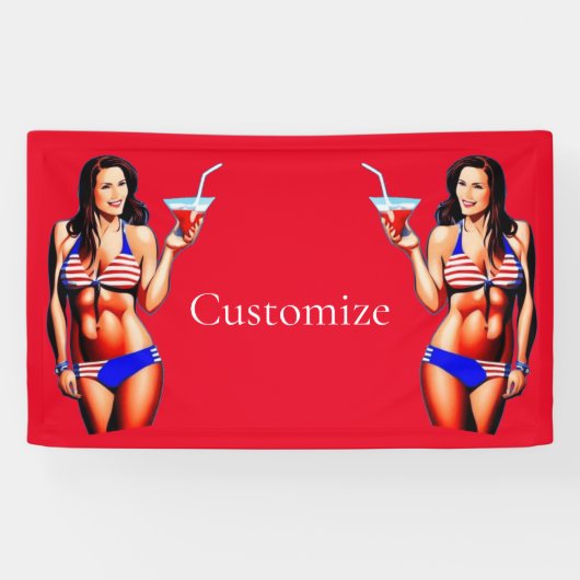 愛国的ビキニフィットネスモデルサンダー_コーブ 横断幕 (横)