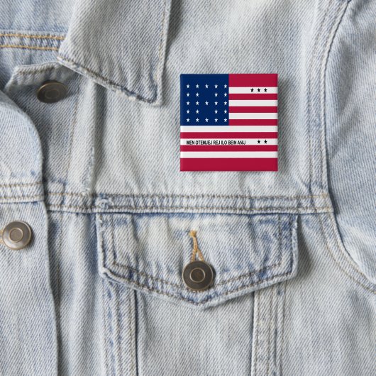 愛国的ビキニ国旗のボタン 缶バッジ (インサイチュ)