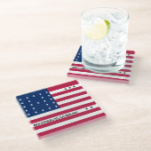 愛国的ビキニ国旗 ガラスコースター (アングル)