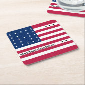 愛国的ビキニ国旗 スクエアペーパーコースター (アングル)