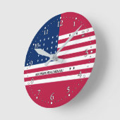 愛国的ビキニ国旗 ラウンド壁時計 (傾斜)