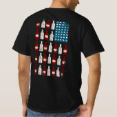 愛国的ビールボトルアメリカ国旗 Tシャツ (裏面)