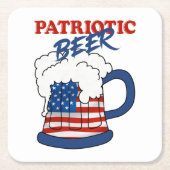 愛国的ビール スクエアペーパーコースター (正面)