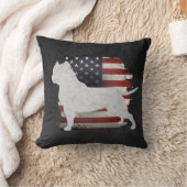 愛国的ピットブル米国国旗の装飾用クッション クッション (ブランケット)