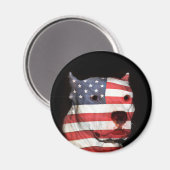 愛国的ピットブル顔 マグネット (正面/裏面)