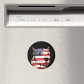 愛国的ピットブル顔 マグネット (インサイチュ (食洗機))