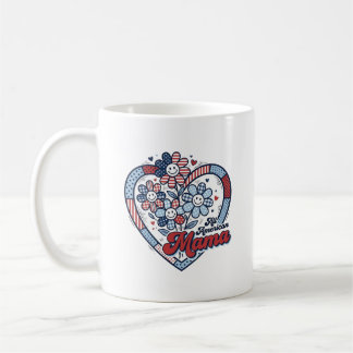 愛国的フラワーママ アメリカンなTシャツデザイン_1 コーヒーマグカップ
