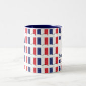 愛国的フランスのな国旗リベルトエガリテフラテルニテ ツートーンマグカップ (中央)