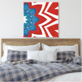 愛国的フローラ万華鏡のように千変万化するパターンデザイン キャンバスプリント (インサイチュ (寝室))