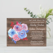 愛国的フローラ素朴結婚7月4日 招待状 (スタンド正面)