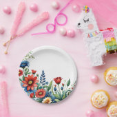 愛国的フローラ調和 ペーパープレート (パーティー)