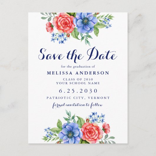 愛国的フローラ赤白青パーティー卒業S 案内ポストカード (正面)