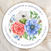 愛国的フローラ赤白青差出人住所 ラウンドシール