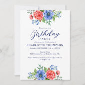 愛国的フローラ赤白青誕生会 招待状 (正面)