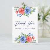 愛国的フローラ赤白青7月結婚4日 サンキューカード (スタンド正面)