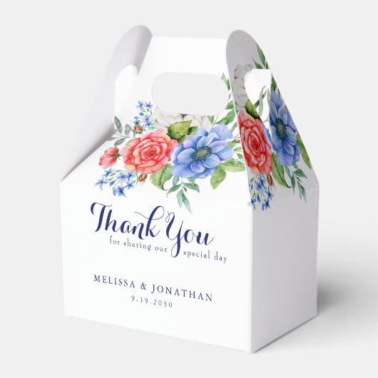 愛国的フローラ赤白青7月結婚4日 フェイバーボックス (裏面サイド)