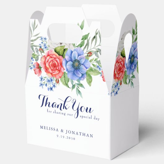 愛国的フローラ赤白青7月結婚4日 フェイバーボックス (オープン)