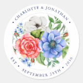 愛国的フローラ赤白青7月結婚4日 ラウンドシール (正面)