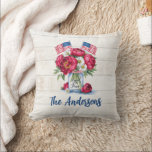 愛国的フローラ7月4日 クッション<br><div class="desc">素朴な愛国的なフローラ装飾用クッション。7月4日の前のポーチでそうフェスティバルに見える。</div>