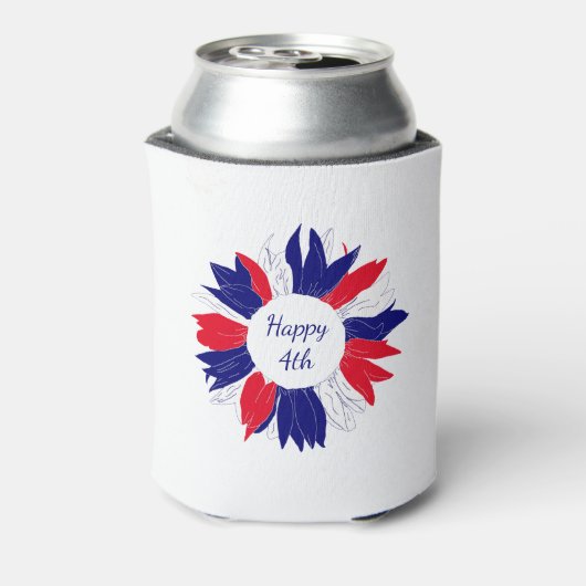 愛国的フローラ7月4日Bbq赤白青 缶クーラー (缶裏面)