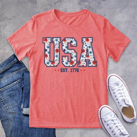 愛国的フローラUSA 1776 トライブレンドTシャツ
