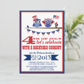 愛国的フール7月4日パーティの招待状 招待状 (スタンド正面)