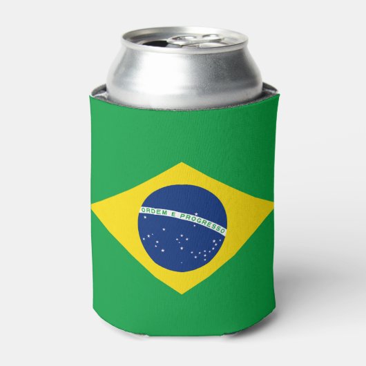 愛国的ブラジル国旗のクーラーボックス 缶クーラー (缶正面)