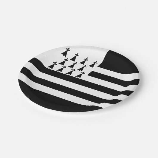 愛国的ブリタニー国旗の紙プレート ペーパープレート (アングル)