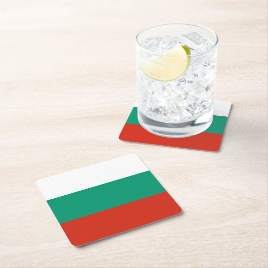 愛国的ブルガリア国旗 スクエアペーパーコースター (インサイチュ)