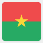 愛国的ブルキナファソ国旗 スクエアシール (正面)