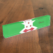 愛国的ブルンジ国旗 デスクネームプレート (側面)