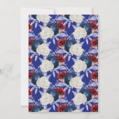 愛国的ブルーホワイトレッドローズ誕生日 招待状 (裏面)