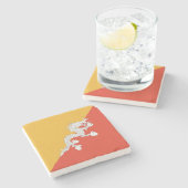 愛国的ブータン国旗の石コースター ストーンコースター (横)