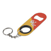 愛国的ブータン国旗 キーホルダー栓抜き (正面アングル)