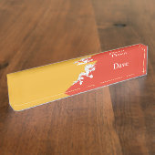 愛国的ブータン国旗 デスクネームプレート (側面)