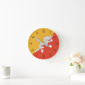 愛国的ブータン国旗 ラウンド壁時計 (ホーム)