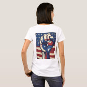「愛国的プライド:アメリカ国旗のプリントTシャツ」 Tシャツ (裏面フル)