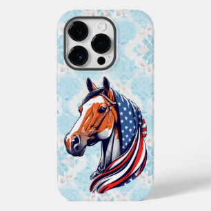 愛国的プライド:アメリカ国旗を掲げた四季馬 Case-Mate iPhone 14 PROケース