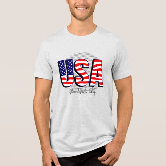 愛国的プライド:米国コアデニム トライブレンドTシャツ (正面)