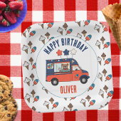 愛国的ベアーアイスクリームパーティー誕生日 ペーパープレート