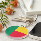 愛国的ベナン国旗のキーチェーン キーホルダー (正面右)