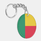 愛国的ベナン国旗のキーチェーン キーホルダー (正面左)
