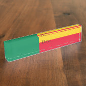 愛国的ベナン国旗 デスクネームプレート (側面)