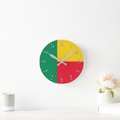 愛国的ベナン国旗 ラウンド壁時計 (ホーム)