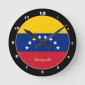 愛国的ベネズエラ国旗、ベネズエラ国内/デザイン ラウンド壁時計 (正面)