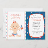 愛国的ベビーなびく国旗の赤ちゃんシャワー招待状 招待状 (正面)